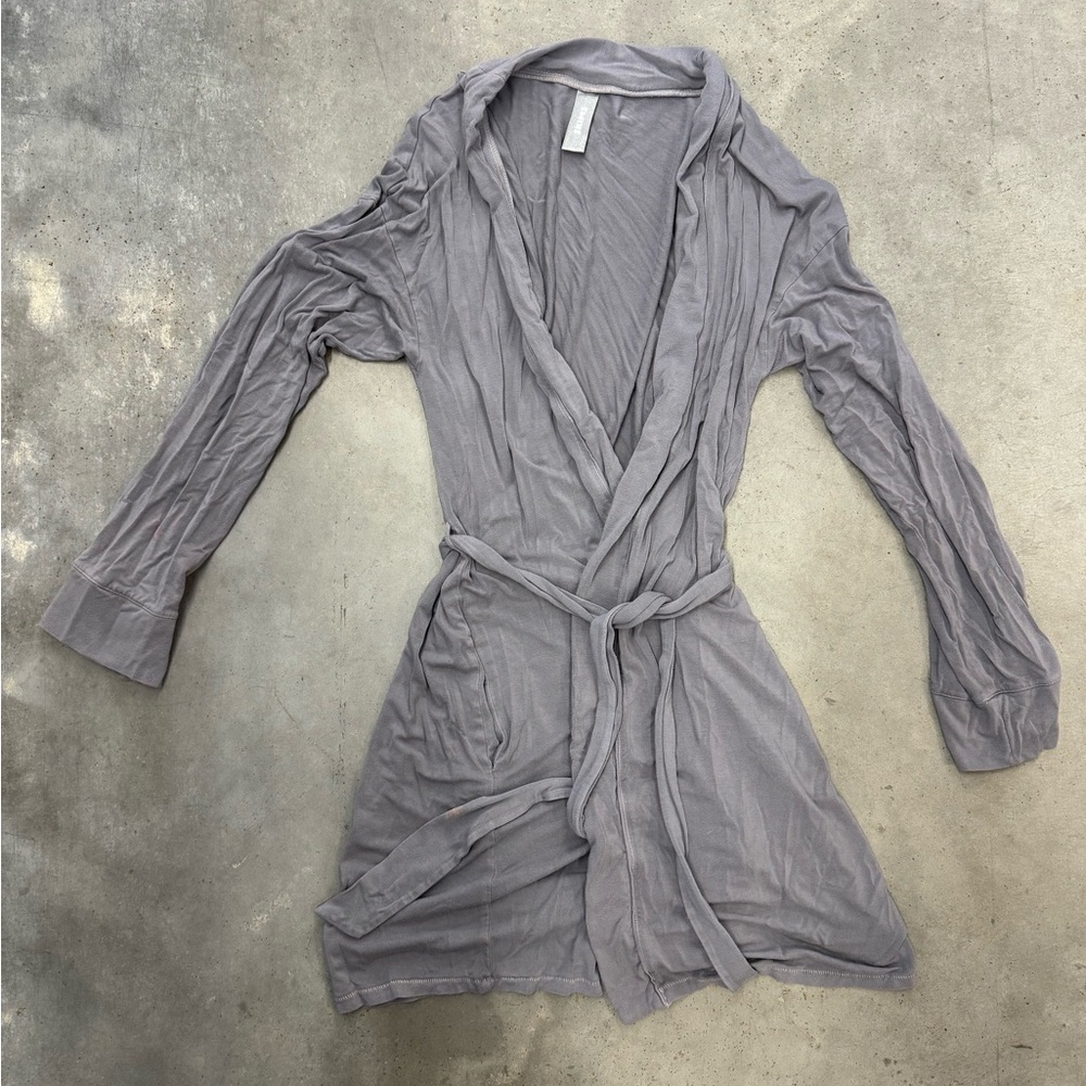 SKIMS Robe Size M | Gray Long Sleeve Lounge Robe | Belted | As Is